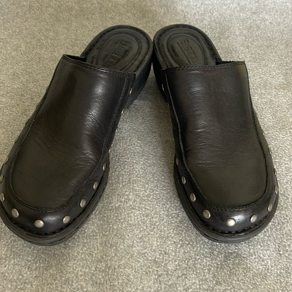 Born Leather Clogs with Studs